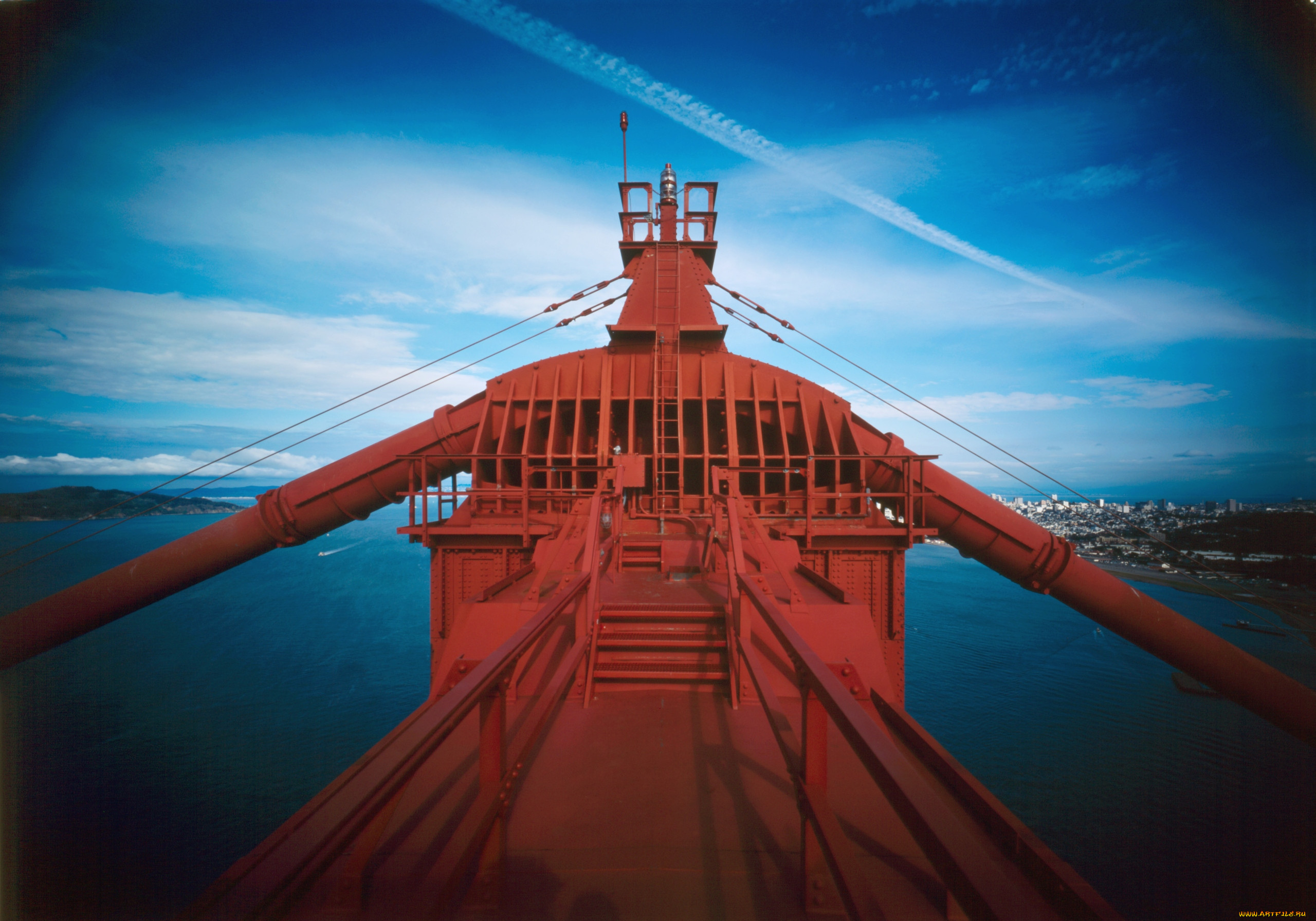 golden gate bridge - top of south tower, , - , , -, , bridge, gate, golden